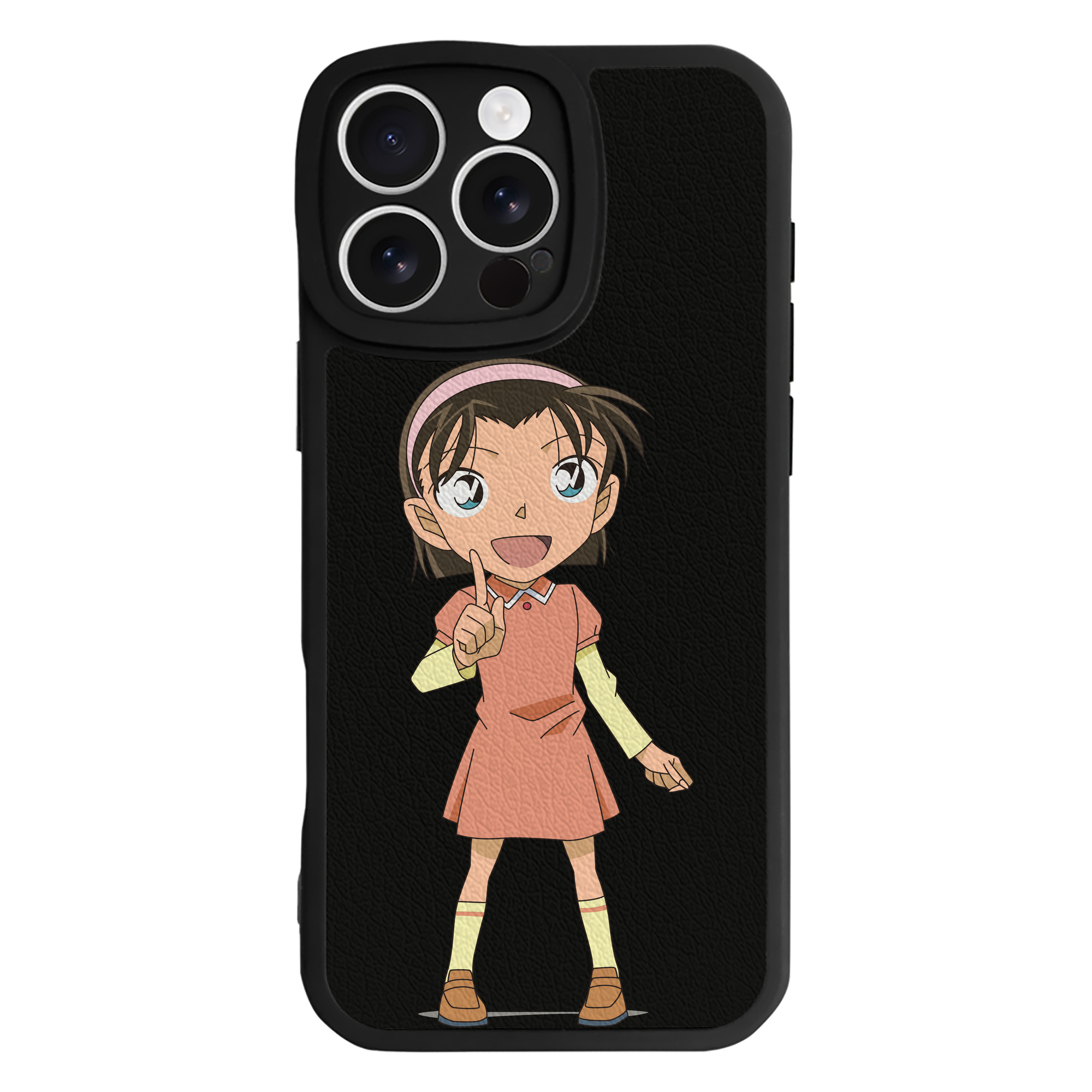 （画像用） 名探偵コナン 吉田 歩美 よしだ あゆみ Detective Conan my Yeager 【iPhone 16シリーズ対応】シリコンスマホケース（レザー調） 材質：シリコン